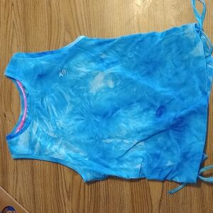 Juicy Couture Sport Blissful Blue Tie Dye Tank Top with Side Tie, Size Small